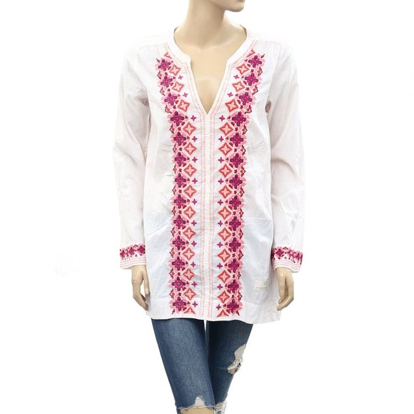Odd Molly Tops - Odd Molly Anthropologie Oh Mine Tunic Top Floral Embroidered Pink S 1